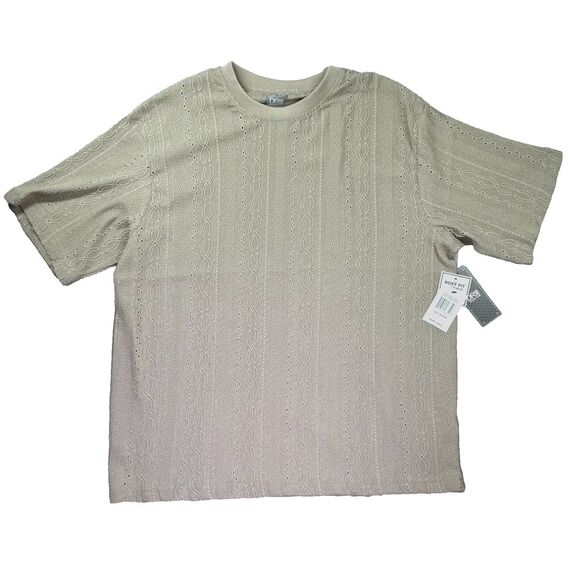 Drill Social Club Woven Shirt Mens Medium Beige DR Boxy Fit Casual Work‎ NWT - Picture 1 of 12